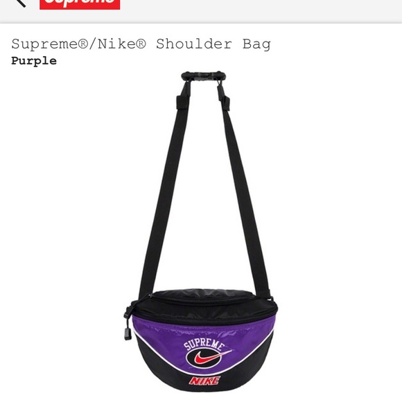 purple supreme waist bag